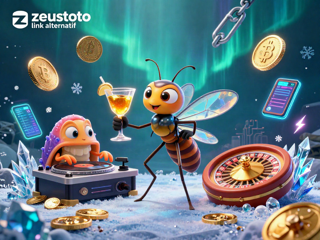 Engage with zeustoto link alternatif in a vibrant 3D casino scene featuring unique characters and elements.