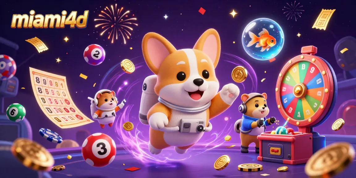 Experience the excitement of miami4d with vibrant casino elements and engaging characters in zero gravity.