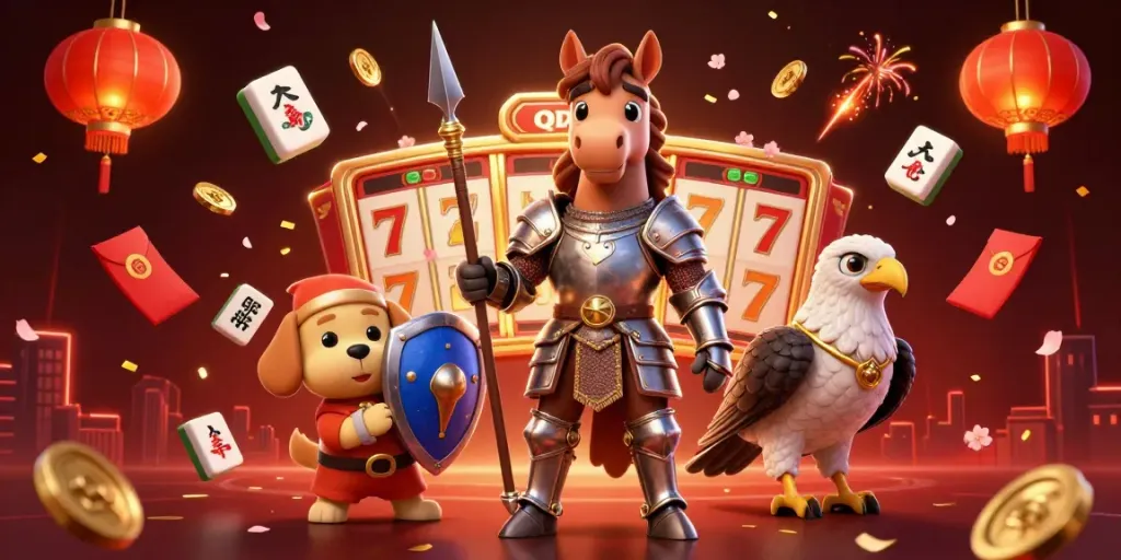 Experience thrilling hits from dazzling slot games surrounded by animated characters in a vibrant casino scene.