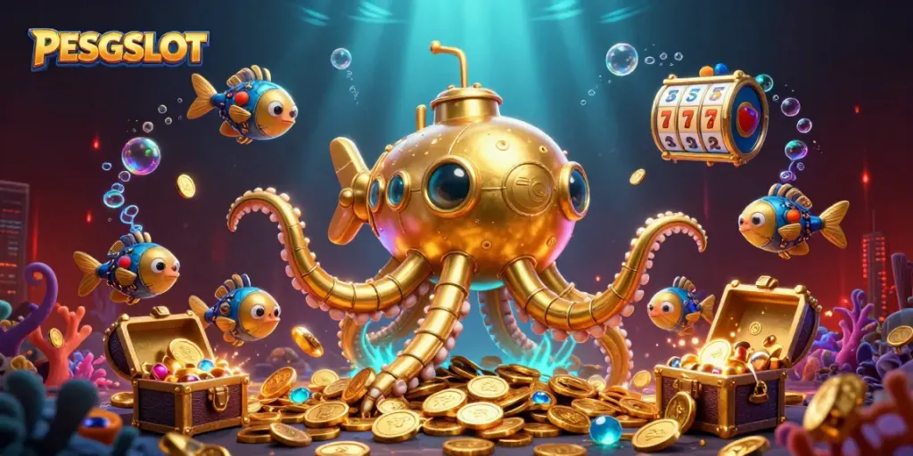 PESGSLOT menampilkan gameplay slot gacor yang memukau dengan tema laut yang kaya emas dan hadiah fantastis
