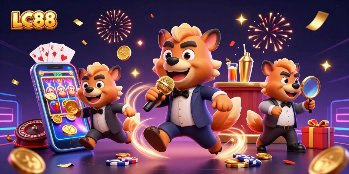 Engage with the vibrant world of LC88 where hyenas entertain in a lively casino setting.