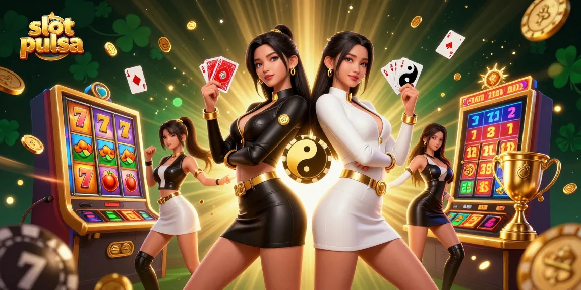 Rasakan permainan slot pulsa yang mendebarkan dengan dua wanita Asia yang menakjubkan merangkul keberuntungan dalam suasana kasino yang semarak.