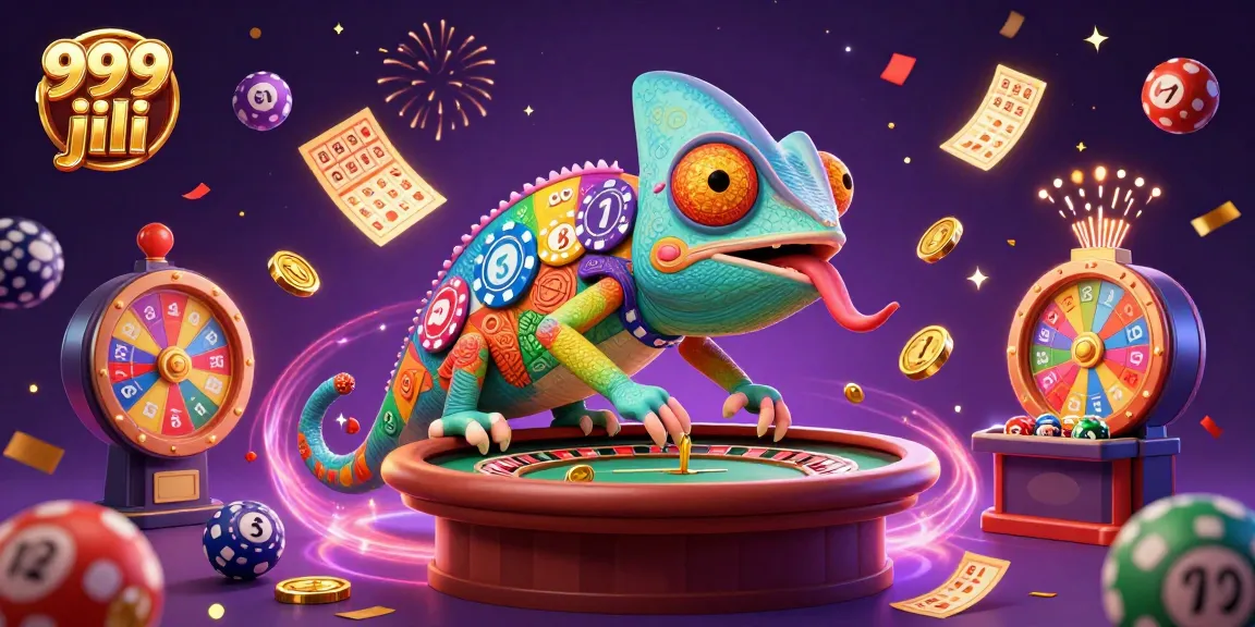 Play exciting games at 999 jili with vibrant casino themes and a colorful chameleon owner.