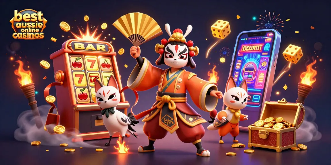 Engage in thrilling adventures at best aussie online casinos with vibrant 3D kabuki and jackpot excitement.